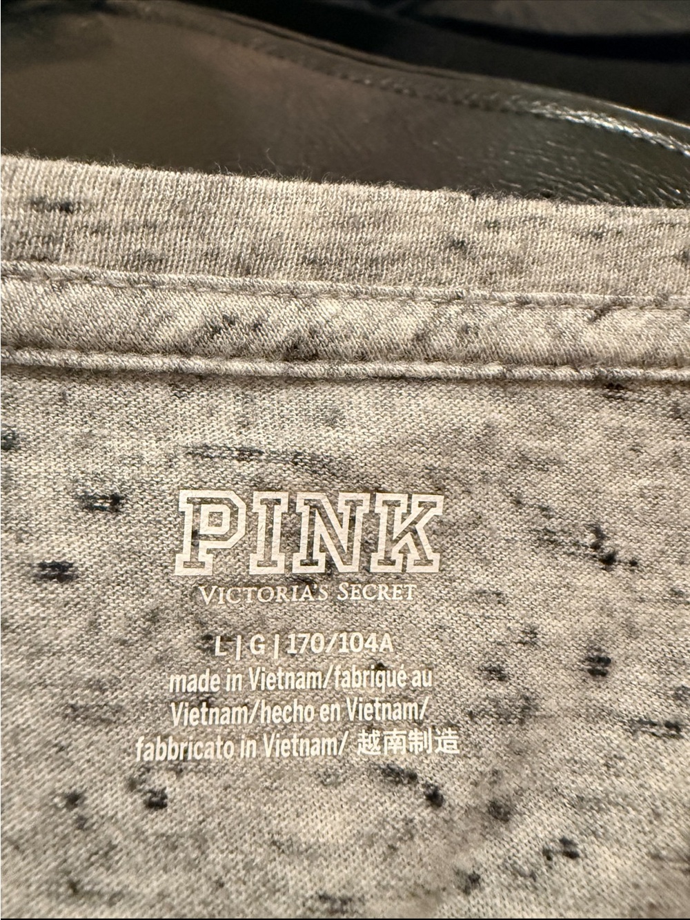 PINK Victoria's Secret Heather Gray V-Neck Short Sleeve Tee - Picture 2 of 2